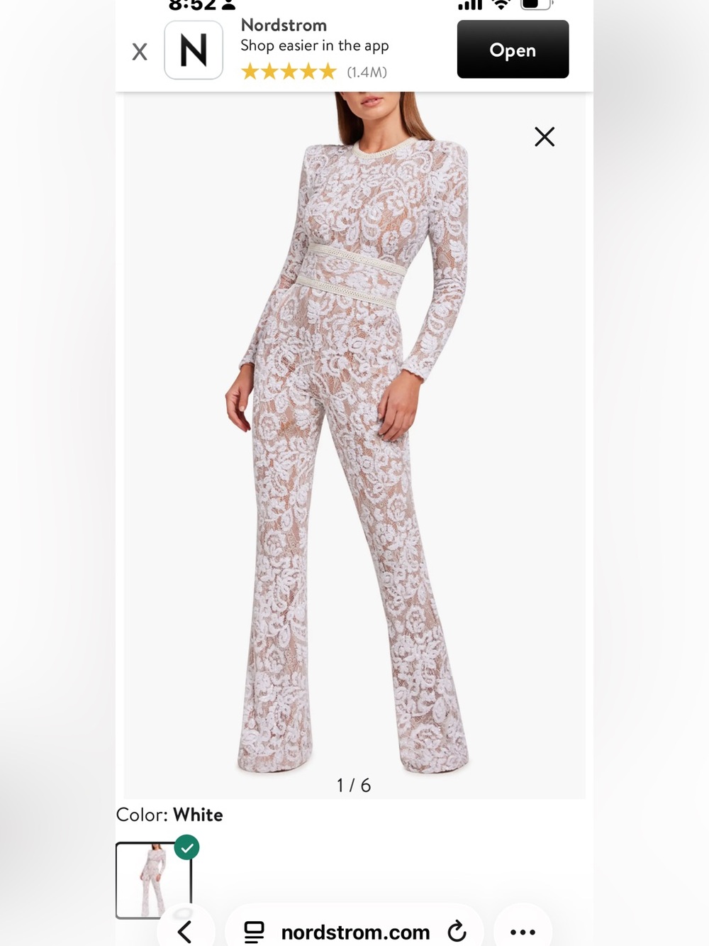 Nadine Merabi Bella White Jumpsuit
